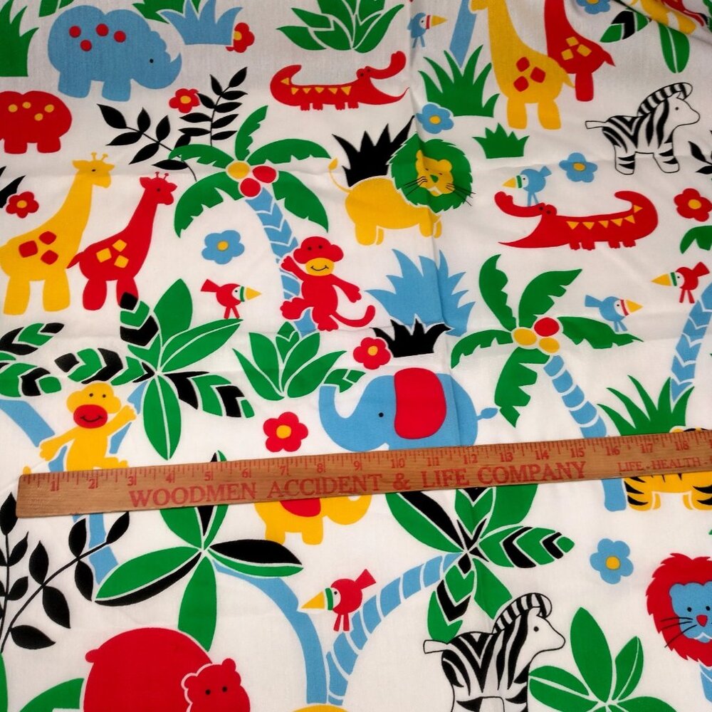 Weilwood Fabric Sewing Material Jungle Safari Animals Colorful Kids Animal 3 Yds - Picture 3 of 10